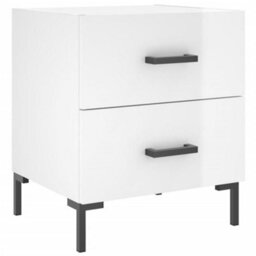 Berkfield Bedside Cabinets 2 Pcs High Gloss White 40X35X47.5 Cm Engineered Wood - thumbnail 5