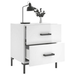 Berkfield Bedside Cabinets 2 Pcs High Gloss White 40X35X47.5 Cm Engineered Wood - thumbnail 3