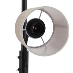 Living And Home 177Cm Black Metal E27 Base Fabric Lampshade Mother&child Floor Light Floor Lamp With Individual Switch - thumbnail 7