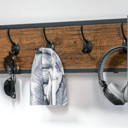 Rafaelo Mobilia Industrial Coat Hanger Stand With Shoe Storage Rustic Brown - thumbnail 4