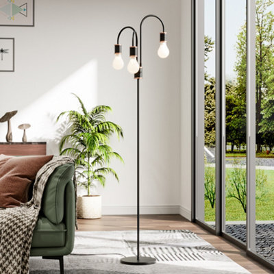 Living And Home 164.5Cm E27 Bulb Base Modern Industrial 3 Lights Floor Lamp Floor Light With Foot Switch - image 1