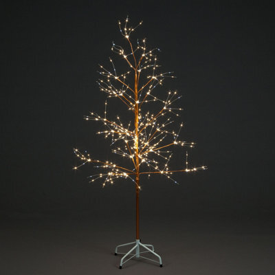 Snowtime 1.8M Pre-Lit Golden Copper Christmas Tree With 750 Warm White Leds & Twinkling Effect