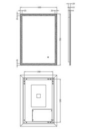 Hudson Reed 700 X 500mm Led Mirror - Brushed Brass  (13042) - thumbnail 4