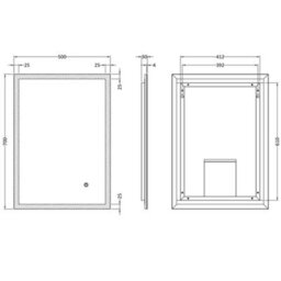 Hudson Reed 700 X 500mm Led Mirror - Brushed Brass  (13042) - thumbnail 3