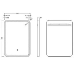 Hudson Reed 700 X 500mm Led Mirror - Brushed Brass  (13042) - thumbnail 2