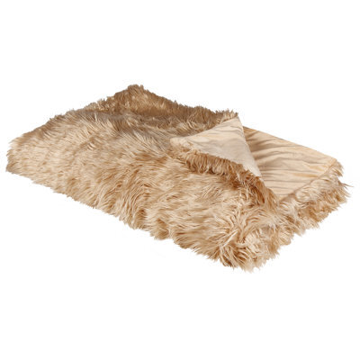 Beliani Bedspread Delice 150 X 200 Cm Light Brown - image 1