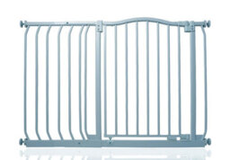 Safetots Curved Top Safety Gate, 107Cm - 116Cm, Matt Grey, Pressure Fit Stair Gate - thumbnail 1