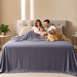 Oxford Homeware Grey Flat Sheet 100% Egyptian Cotton 200 Thread Count Soft Easy Care Bedding Sheet (W)270Cmx(L)298Cm (King) - thumbnail 7