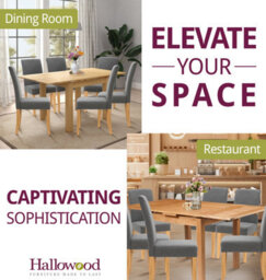 Hallowood Furniture Waverly Oak Small Extending Table With 6 Upholstered Straight Back Grey Chair With Oak Legs - thumbnail 6