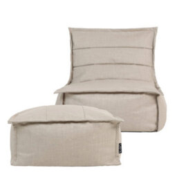 icon Dolce Indoor Outdoor Bean Bag Lounger And Footstool Beige Patio Chairs - thumbnail 5
