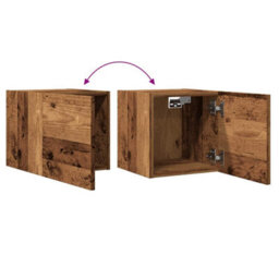 Berkfield Wall Mounted Tv Cabinet 2 Pcs Old Wood 30.5X30X30 Cm - thumbnail 8