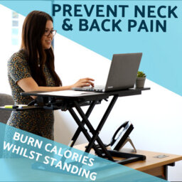 Dellonda 89Cm Height Adjustable Standing Desk Converter Riser, 50Cm Max Height, 15Kg Capacity - Dh15 - thumbnail 9
