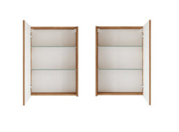 Impact Furniture Wall Hung Bathroom Cabinets Furniture Set 500mm Vanity Sink Unit With Mirror Cabinet And Storage Wall Units Oak Effect Avir - thumbnail 9