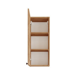 Impact Furniture Wall Hung Bathroom Cabinets Furniture Set 500mm Vanity Sink Unit With Mirror Cabinet And Storage Wall Units Oak Effect Avir - thumbnail 5