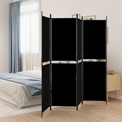 Vidaxl 4-Panel Room Divider Black 200X180 Cm Fabric Room Dividers - image 1