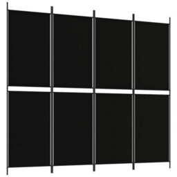 Vidaxl 4-Panel Room Divider Black 200X180 Cm Fabric Room Dividers - thumbnail 2