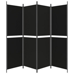 Vidaxl 4-Panel Room Divider Black 200X180 Cm Fabric Room Dividers - thumbnail 5
