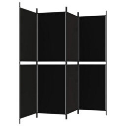 Vidaxl 4-Panel Room Divider Black 200X180 Cm Fabric Room Dividers - thumbnail 4