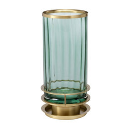 Luminosa Lighting Elstead Arno Table Lamp Metalwork Aged Brass, Green Glass - thumbnail 2