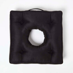 Homescapes Black Faux Suede Coccyx Cushion - thumbnail 3
