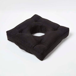 Homescapes Black Faux Suede Coccyx Cushion - thumbnail 2