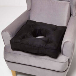 Homescapes Black Faux Suede Coccyx Cushion - thumbnail 1