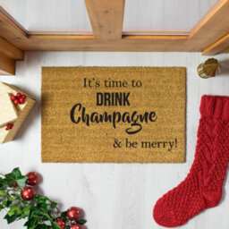 Artsy Doormats It's Time To Drink Champagne & Be Merry Doormat - thumbnail 5