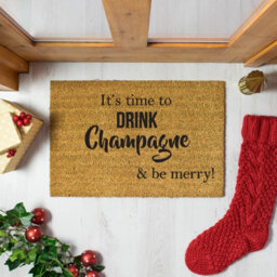 Artsy Doormats It's Time To Drink Champagne & Be Merry Doormat - thumbnail 1