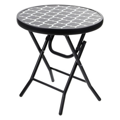 Foldable Indoor Or Outdoor Folding Table - Durable Metal Construction - Folds Flat - Drinks Side Table - image 1