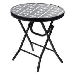 Foldable Indoor Or Outdoor Folding Table - Durable Metal Construction - Folds Flat - Drinks Side Table - thumbnail 1