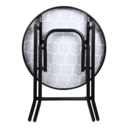 Foldable Indoor Or Outdoor Folding Table - Durable Metal Construction - Folds Flat - Drinks Side Table - thumbnail 8
