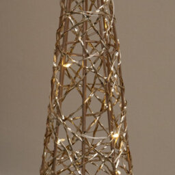 Samuel Alexander Set Of 3 Gold Light Up Gold Christmas Cones Decorations With 120 Warm White Leds - thumbnail 6