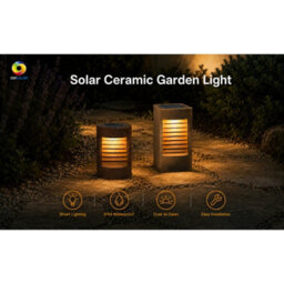 Gwsolar Solar Garden Lantern Ceramic Path Lamp, Warm White Led With Spare Light Head, Ip44 For Patio Yard Walkway Decking - thumbnail 9