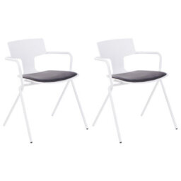 Beliani Set Of 2 Conference Chairs Manson Black/ White