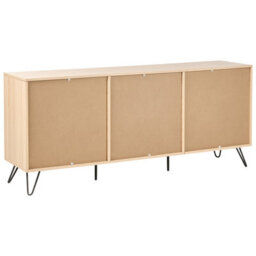 Wyld And Coco Everhome Scandinavian 2-Door Sideboard With 2 Drawers, Light Brown Particle Board, W160 X D40 X H70Cm - thumbnail 5