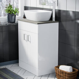 Nes Home 600mm White Vanity Cabinet And Counter Top Basin Sink - thumbnail 4