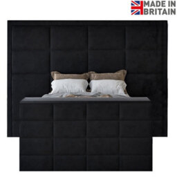 Copenhagen Upholstered  Black Television Bed Frame - thumbnail 5