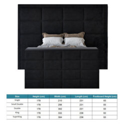 Copenhagen Upholstered  Black Television Bed Frame - thumbnail 6