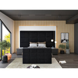 Copenhagen Upholstered  Black Television Bed Frame - thumbnail 2
