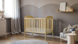 VICULII Lilibet Baby Cot Natural With Drop Side - thumbnail 1