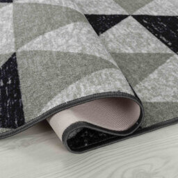 Machine Washable Triangle Design Anti Slip Doormats Grey 160X220 Cm - thumbnail 3