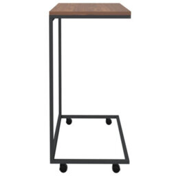 Berkfield Stylish Side Table With Wheels Black 55X35X70 Cm Engineered Wood - thumbnail 4