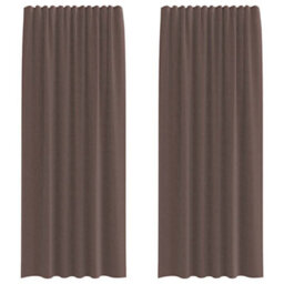 Walplus Voile Curtains With Tab Top 2 Pcs Brown - thumbnail 2