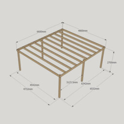 Rutland County Garden Furniture Garden Pergola 6 Posts - Wood - L480 X W660 X H270 Cm - Light Green - thumbnail 6
