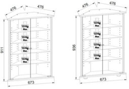 Vcm Wall Display Cabinet Eckvitrine Vecko - thumbnail 5