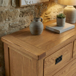 Rustic Oak 2 over 2 Drawer Chest of Drawers - thumbnail 2