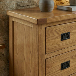 Rustic Oak 2 over 2 Drawer Chest of Drawers - thumbnail 3