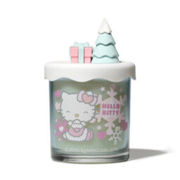 Hello Kitty Seasons Winter Candle, Glass Vessel 3D Silicone Lid, Frosted Berries Scented