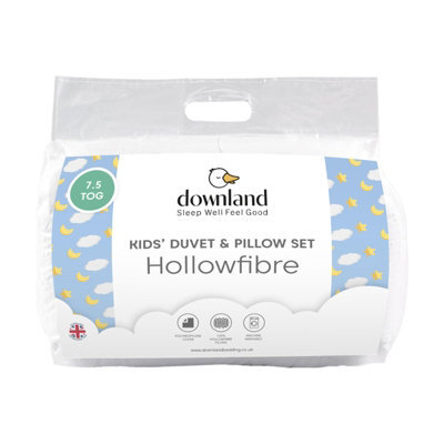 OHS Kids Duvet 7.5 Tog Anti Allergy Filled Bedding Toddler Quilt Pillow Set Single
