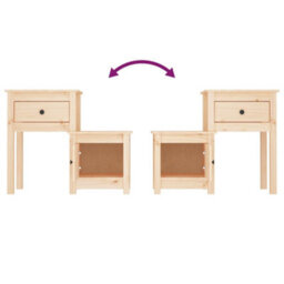 Berkfield Bedside Cabinet 79.5X38X65.5 Cm Solid Wood Pine - thumbnail 5